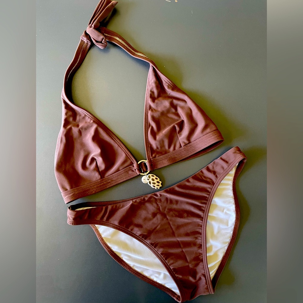 Letarte | Halter Bikini | Matte Chocolate Brown